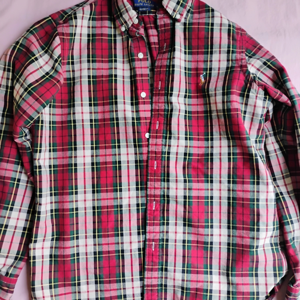 Polo Ralph Lauren Red and Green Plaid Button Down Shirt